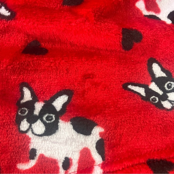 Red French Bulldog or Boston Terrier Print Pajama Shorts - Picture 3 of 8